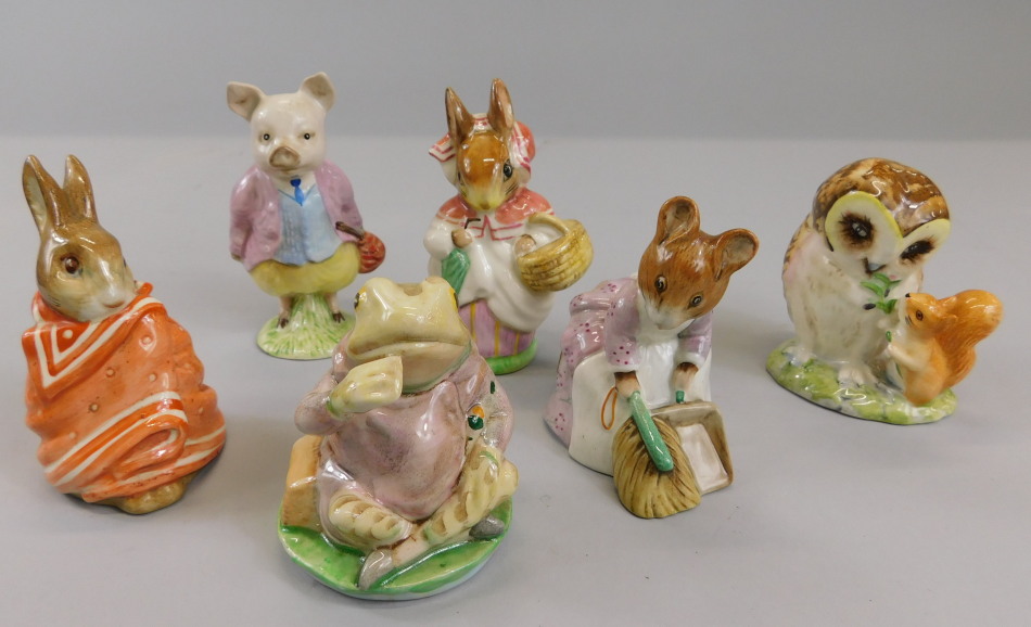 Appraisal: Six Beatrix Potter figures to include Hunca Munca Sweeping Pigling