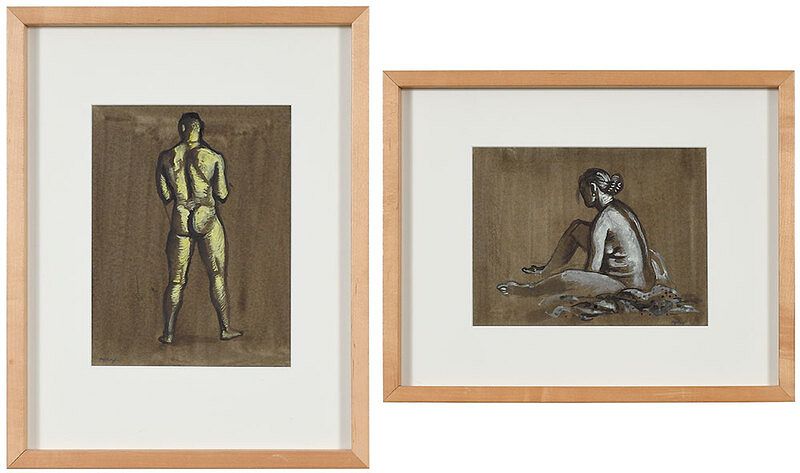 Appraisal: Roy Nydorf American born Two Nudes Seated Female Nude and