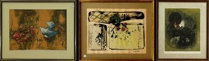 Appraisal: th Century School Two Abstract Compositions Etching and lithograph in