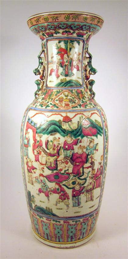 Appraisal: Chinese export famille rose painted porcelain vaseBaluster form the figural