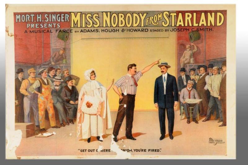 Appraisal: Paper Litho Miss Nobody Movie Poster Description Circa Dry mounted