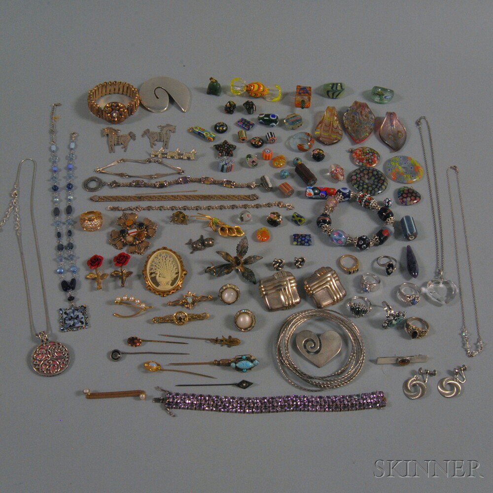 Appraisal: Assorted Group of Sterling Silver and Costume Jewelry including Venetian