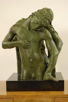 Appraisal: Echo and Narcissus' a verdi gris bronze cast posthumously from