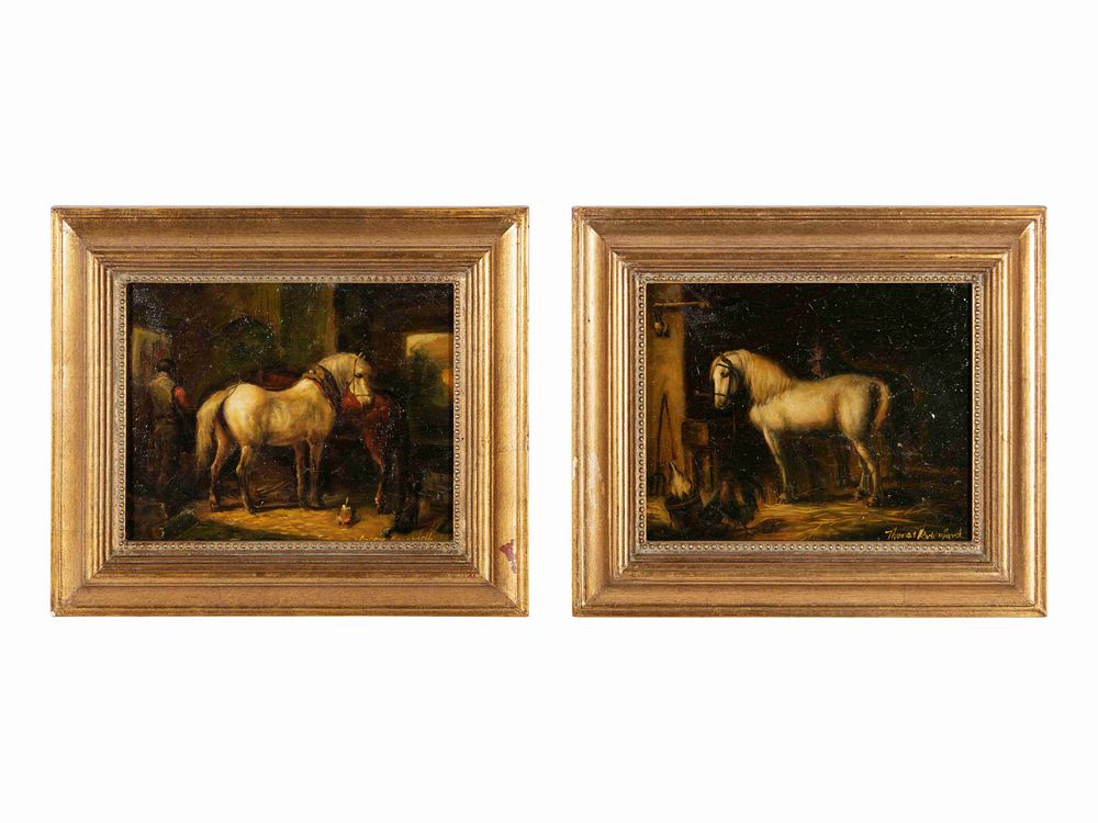 Appraisal: Continental School th Century Continental School th Century Equestrian Portraits