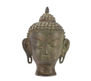 Appraisal: Southeastern Asian Bronze Buddha Head Southeastern Asian likely Thai th