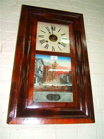 Appraisal: A th Century American mahogany ogee wall clock by Sperry