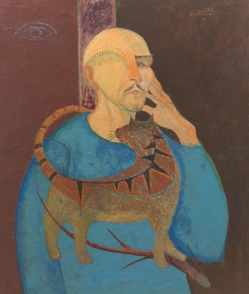 Appraisal: FRANK DININNO AMERICAN - x Self Portrait with Pharoah Oil