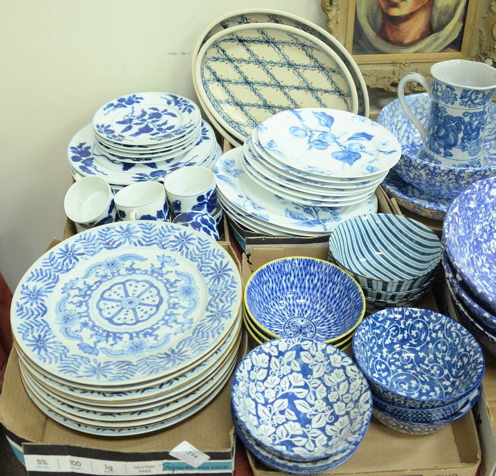 Appraisal: Four Box Lots to include blue and white Chinese porcelain