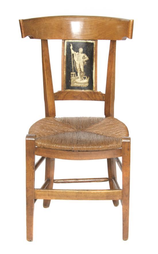 Appraisal: A Neoclassical Side Chair having bowed top rail above a