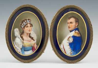 Appraisal: A Pair of Porcelain Portraits of Napoleon and Josephine Each