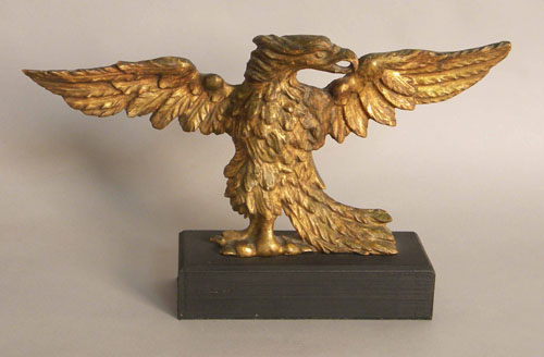 Appraisal: Carved and gilded eagle th c h l