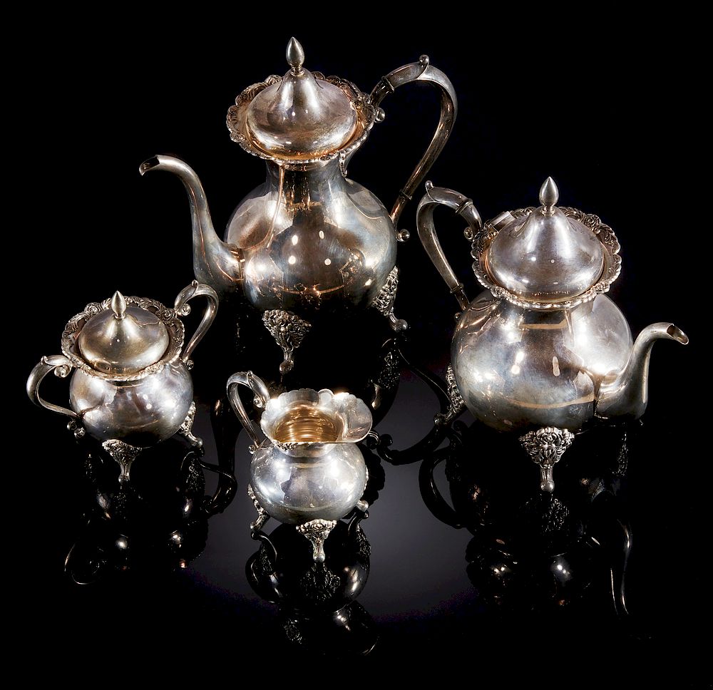 Appraisal: piece Toshikazu Miyata Silver Tea Service ozt Four piece Toshikazu