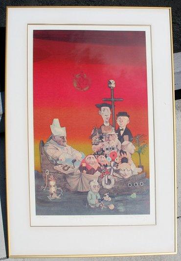 Appraisal: BRAGG Charles American - ''Ship of Fools'' Lithograph sight size