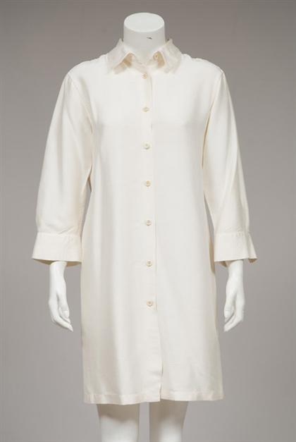 Appraisal: Jil Sander white silk shirt dress tunic s With a