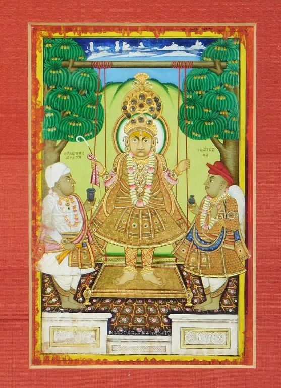 Appraisal: Indian Miniature Painting of Swaminarayan India Mid th Century Depicts