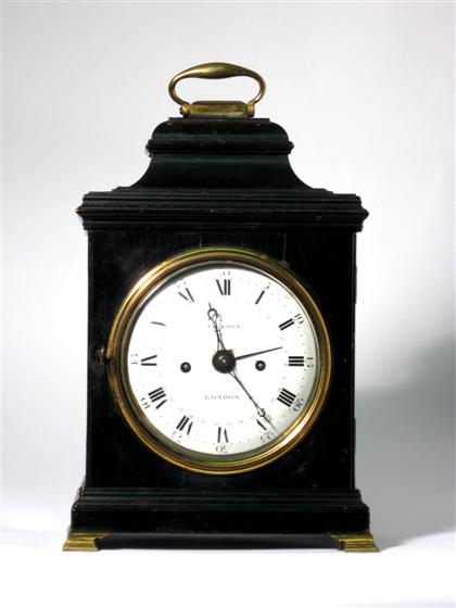 Appraisal: English mahogany bracket clock Mid- th century Typical form ebonized