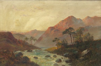 Appraisal: Duncan McNair British ca early 's Highland Mountainscape Oil on