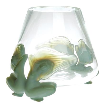 Appraisal: Lalique Molded Glass Antinea Footed Vase Estimate -