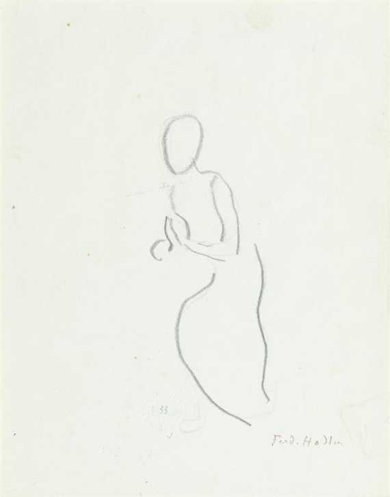 Appraisal: HODLER FERDINAND Bern - Geneva Figure studies Pencil on paper