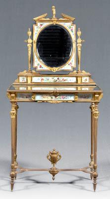 Appraisal: Very fine French vanity ormolu and painted porcelain composed of