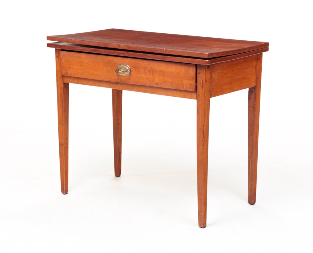 Appraisal: Circa cherry with poplar secondary Dovetailed drawer tapered legs and