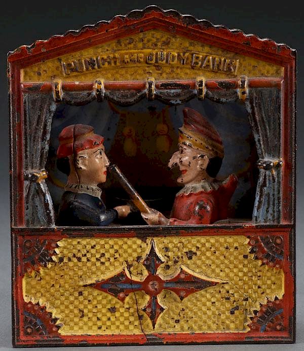 Appraisal: AN EARLY CI PUNCH AND JUDY BANK LATE TH C