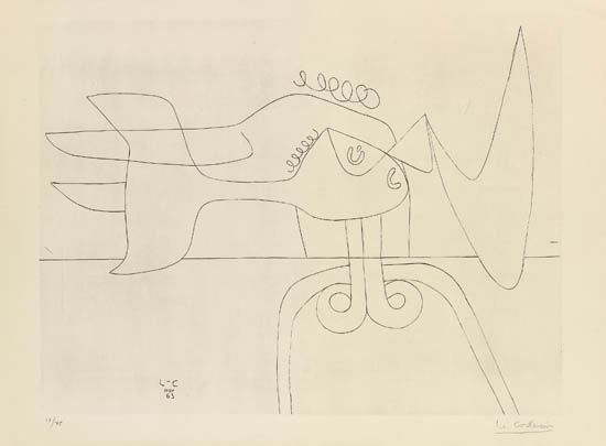 Appraisal: LE CORBUSIER Autrement que sur terre Etching x mm x