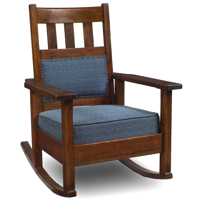 Appraisal: Stickley Brothers rocker three horizontal slats to back over a