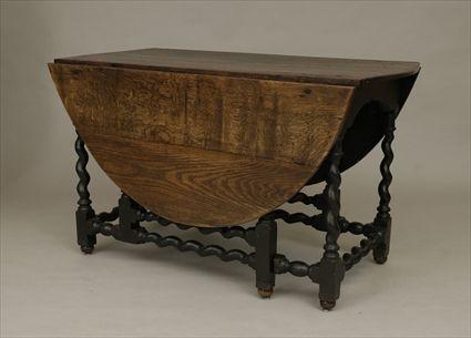 Appraisal: Oak William and Mary-Style Drop-Leaf Table