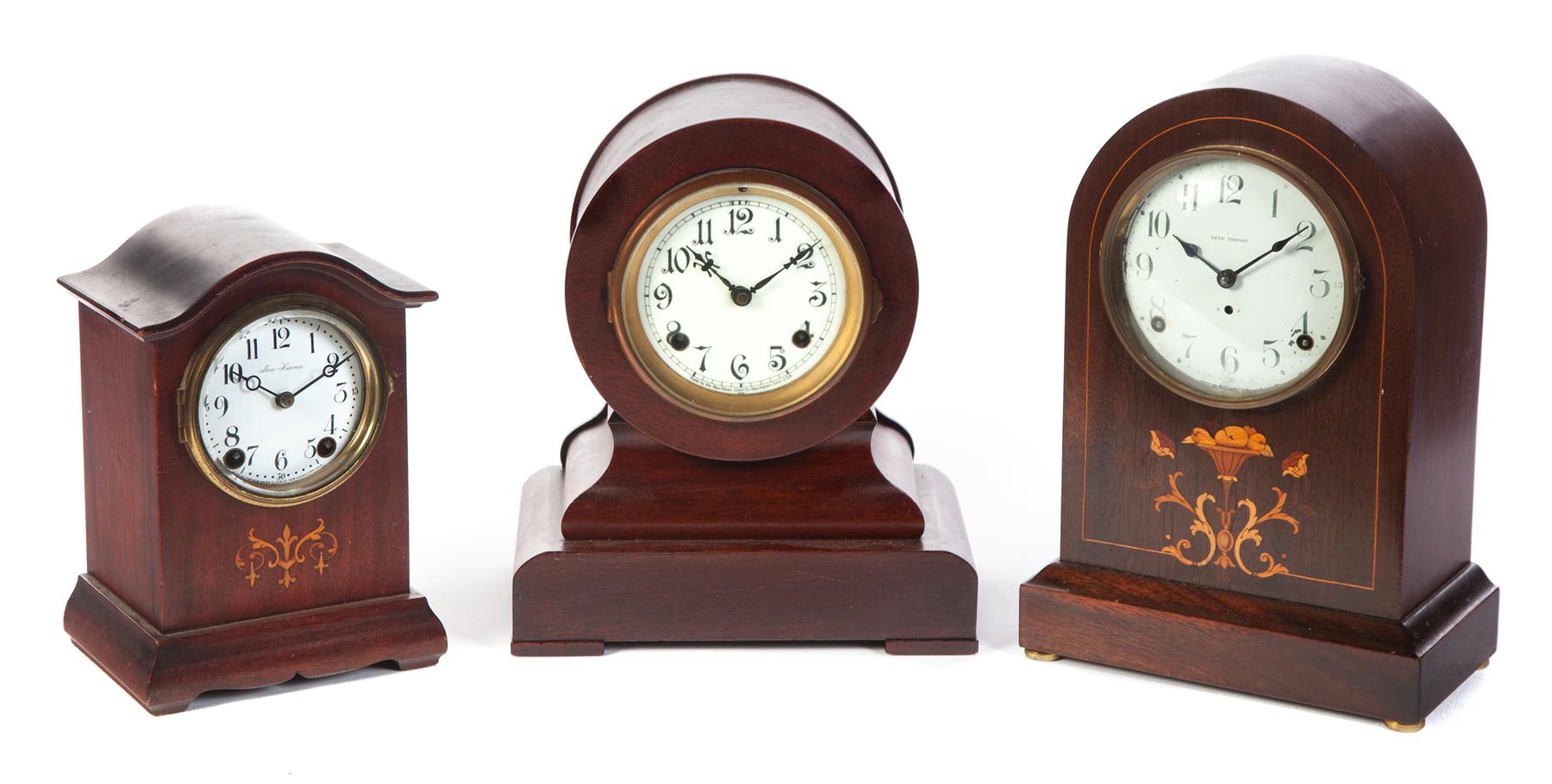 Appraisal: THREE AMERICAN SHELF CLOCKS First half- th century Two New