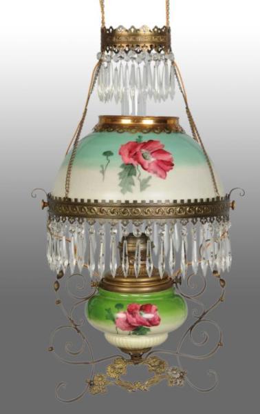 Appraisal: Victorian Hanging Parlor Lamp Description Original shade and front glass