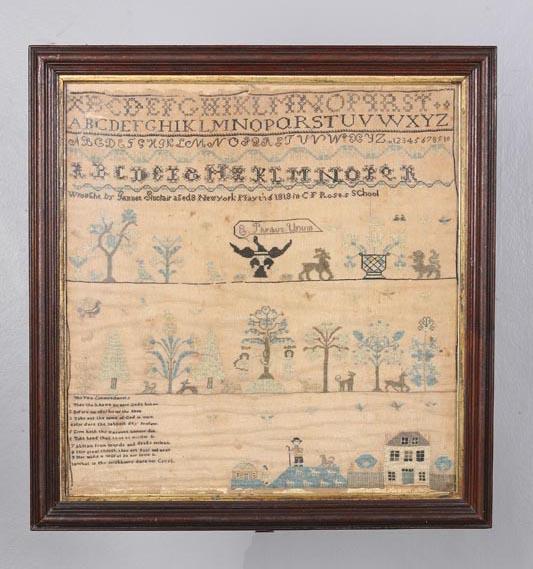 Appraisal: IMPORTANT NEW YORK SAMPLER Jannet Sinclair C F Roses School