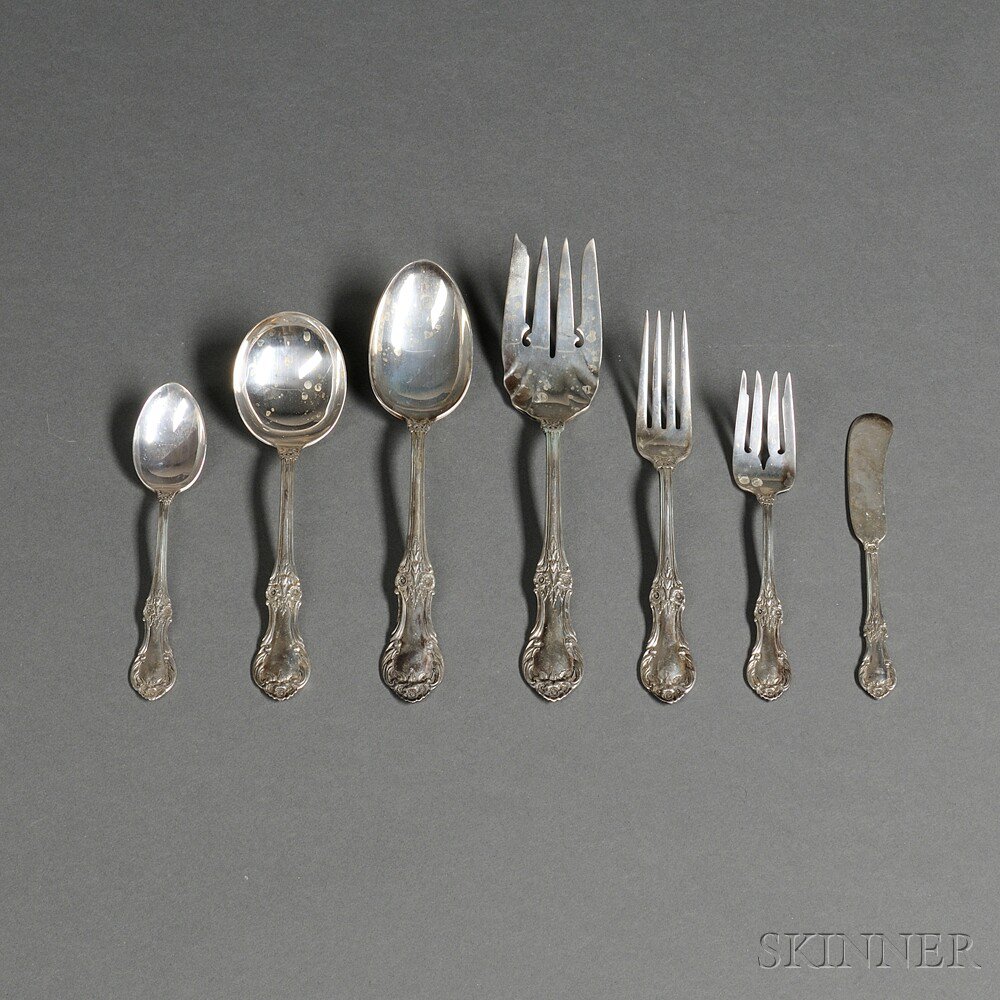 Appraisal: International New Wild Rose Pattern Sterling Silver Flatware Service Meriden