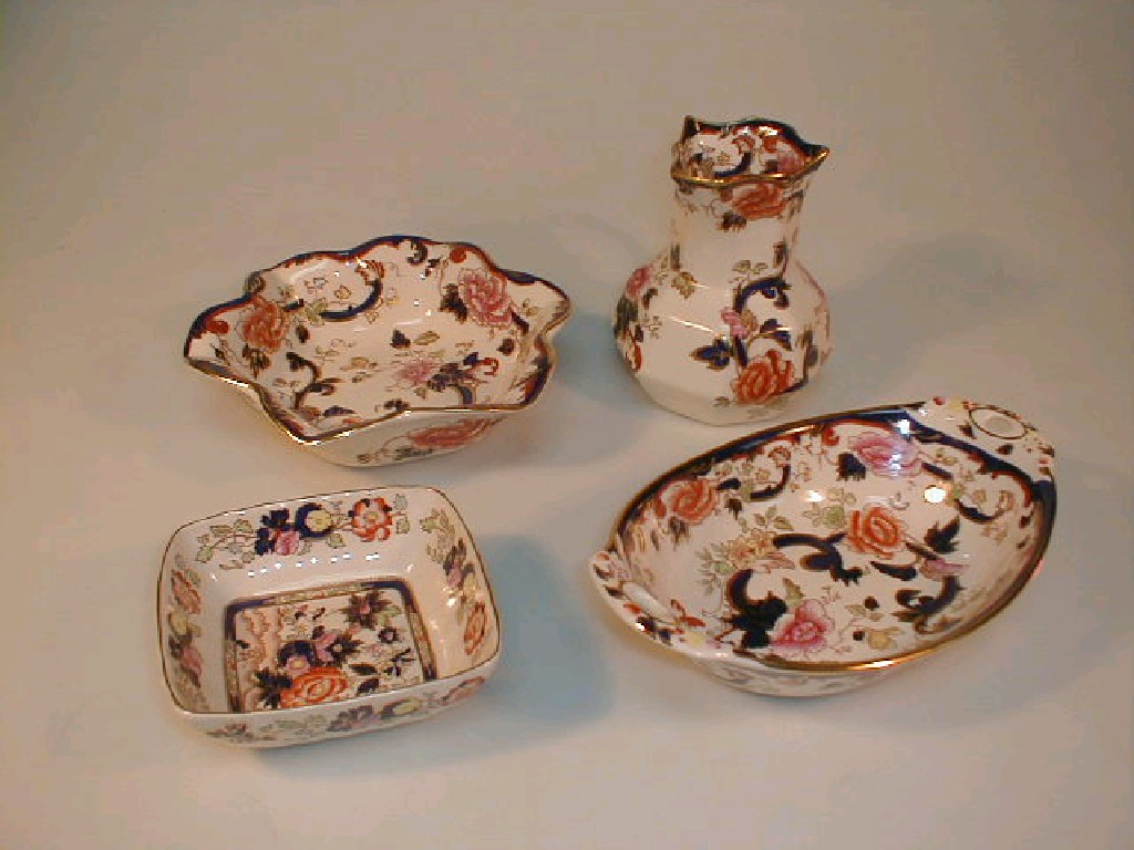 Appraisal: Four pieces of Masons ironstone Mandelay pattern china