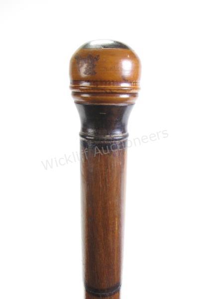 Appraisal: Extraordinary Physicians Cane carved knob form handle unscrews to reveal