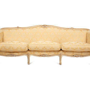 Appraisal: A Louis XV Style Painted and Parcel Gilt Canape th