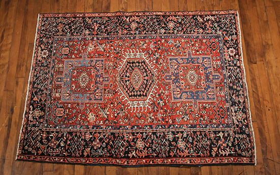 Appraisal: Heriz Rug First Quarter th Century Red ground with millefleur