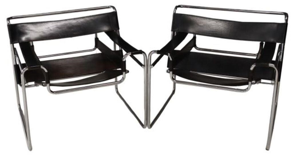 Appraisal: pair Modernist Wassily style chairs after Marcel Bruer Hungarian -