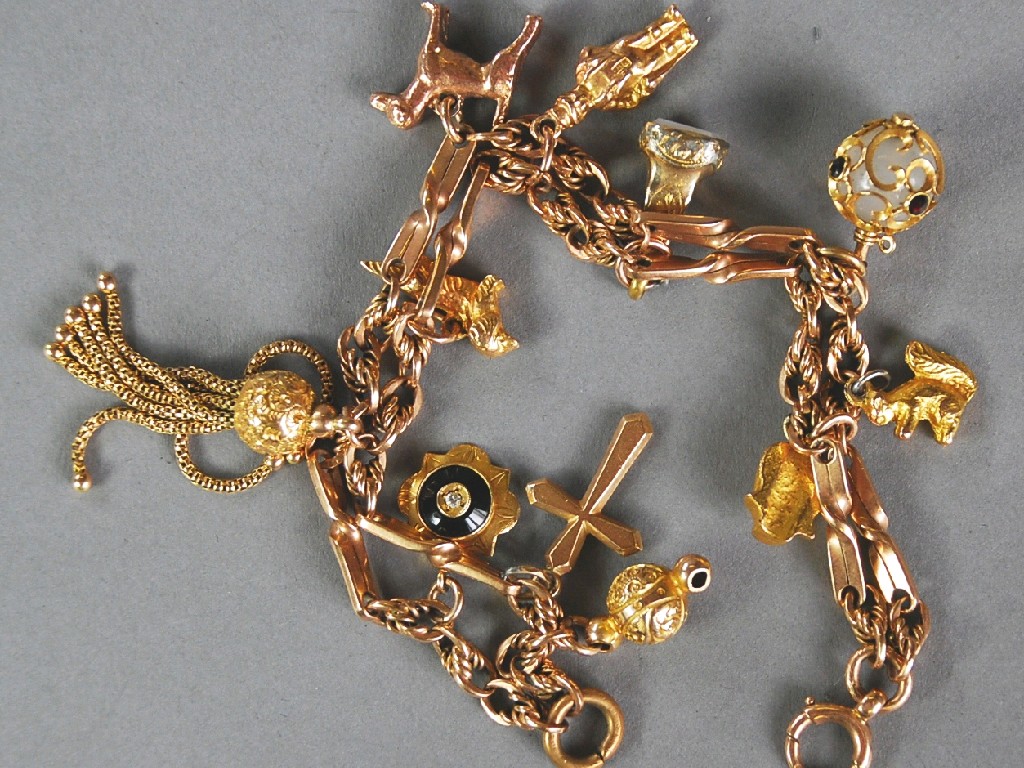 Appraisal: ct GOLD CHARM BRACELET approx gms gross