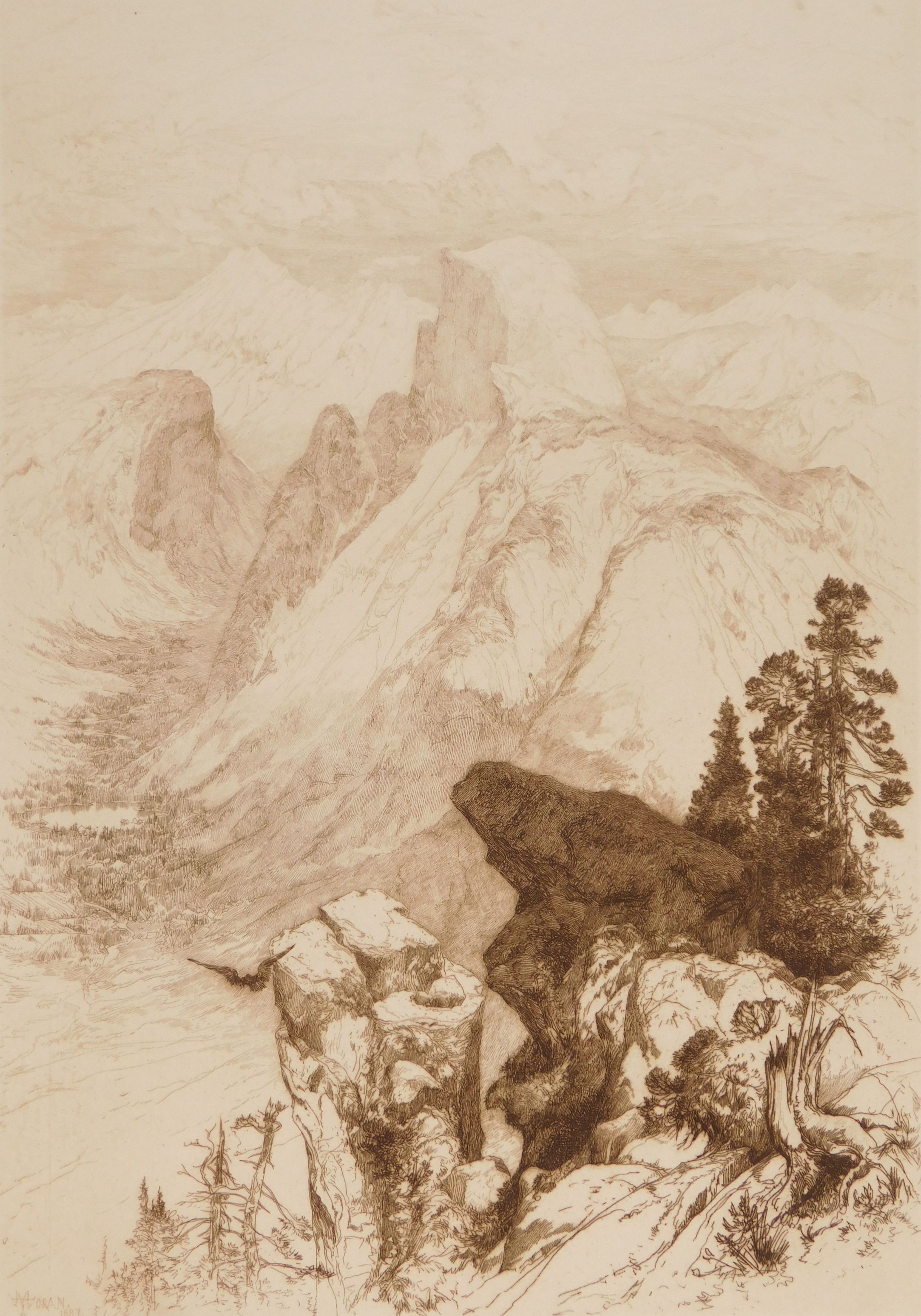 Appraisal: Thomas Moran American - ''The Half Dome from Moran Point''