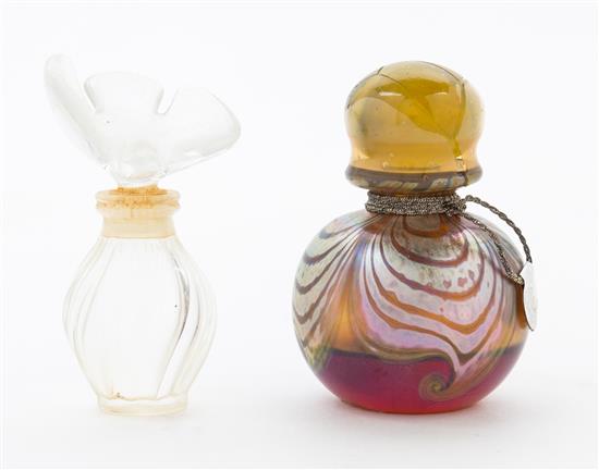 Appraisal: Sale Lot Two Glass Perfume Bottles th century comprising a