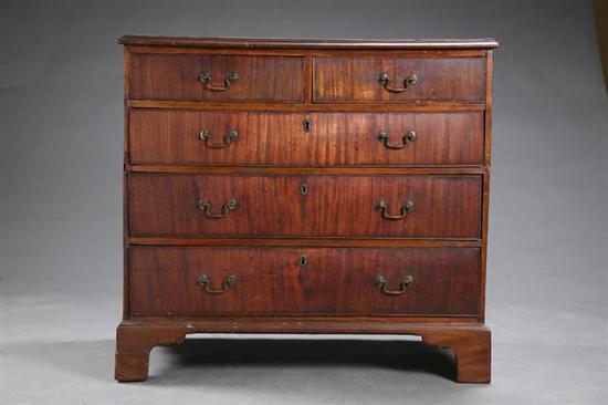 Appraisal: CHEST Mahogany with two over three drawers bale handles and