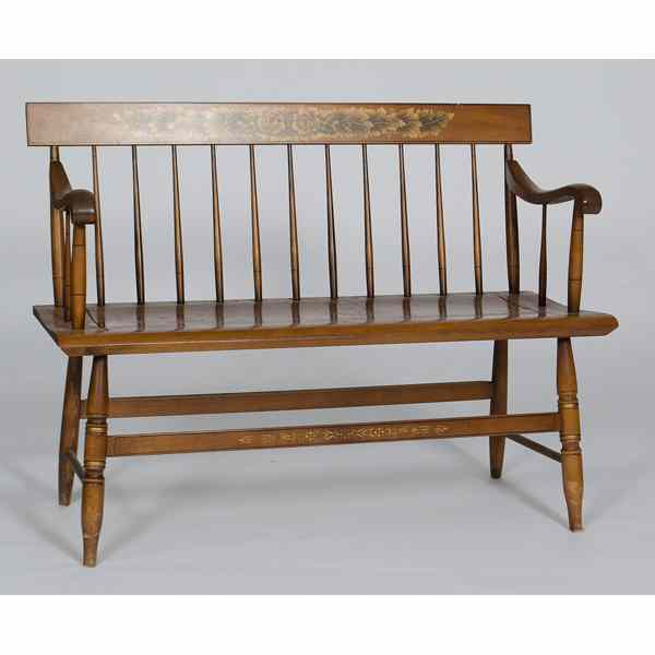 Appraisal: L Hitchcock Parson's Bench American th century A painted and