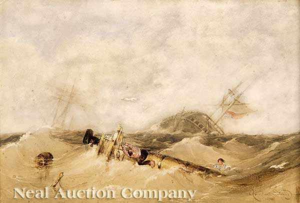 Appraisal: Xanthus Russell Smith American - Shipwreck - Civil War watercolor