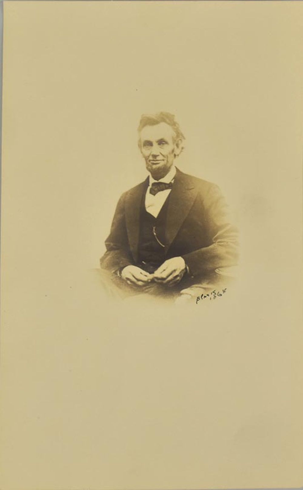 Appraisal: RARE PORTRAIT LINCOLN SMILING PHOTO A GARDNER RARE PHOTOGRAPH BY