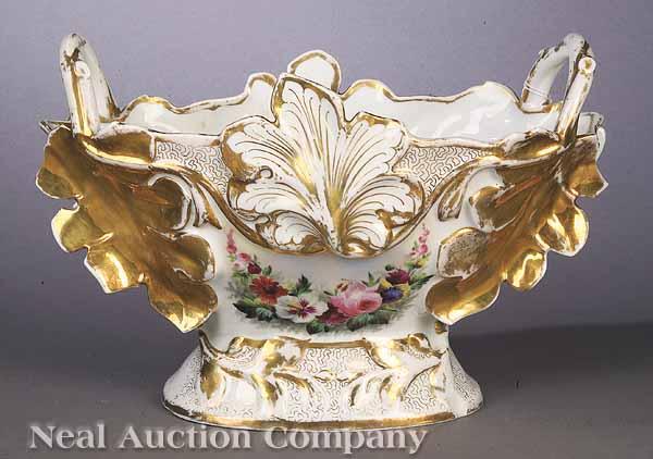 Appraisal: A Paris Porcelain Oval Centerbowl c having highly molded foliate