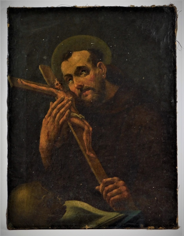 Appraisal: C ITALIAN OLD MASTER'S PAINTING OF A FRANCISCAN Italy th-Early