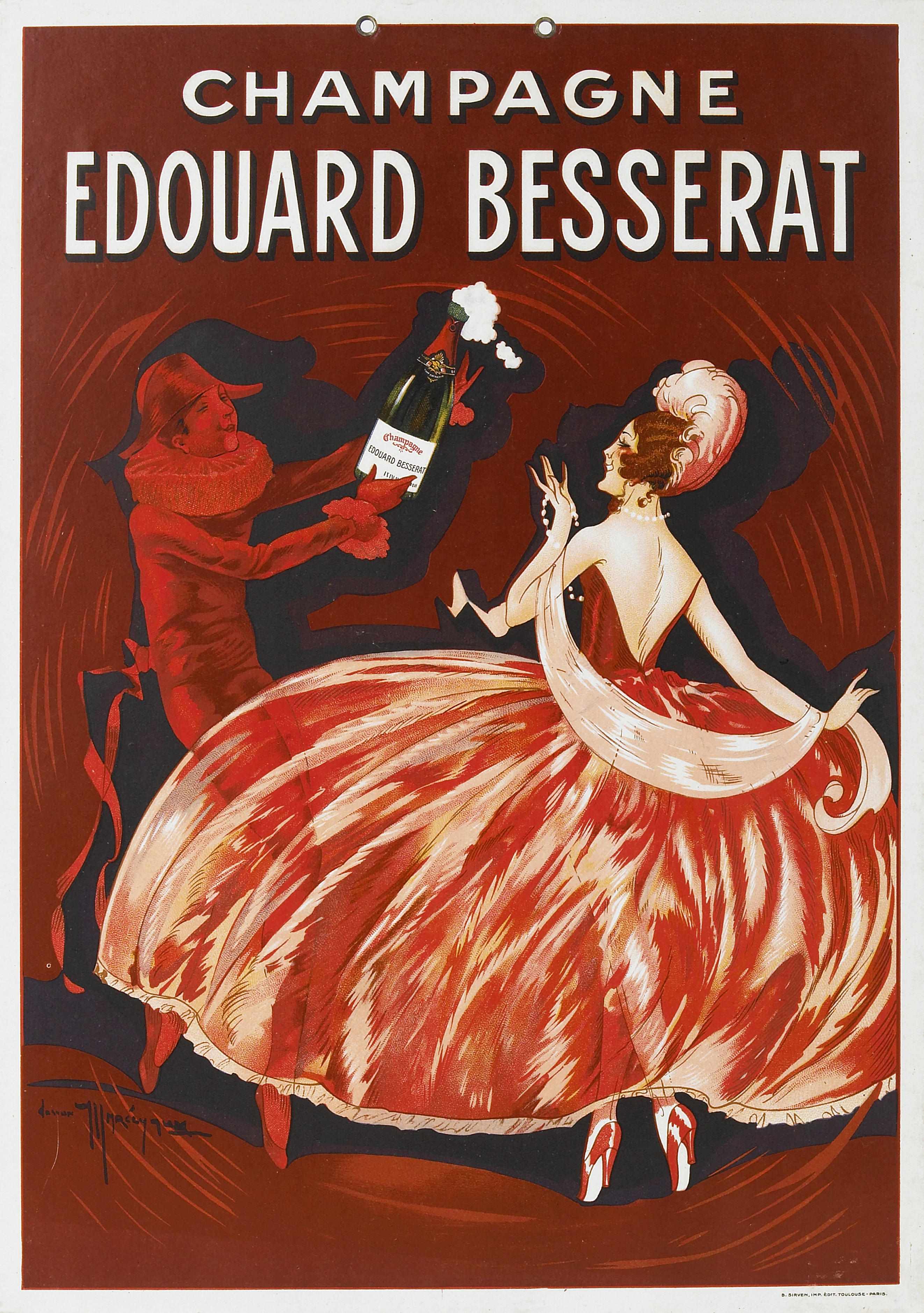 Appraisal: Artist Unknown th century Champagne Edouard Besserat c Lithographic poster