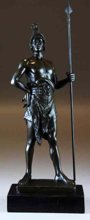 Appraisal: Ater Charles Cordier Bronze SulptureDepicting a Roman soldier with halberd