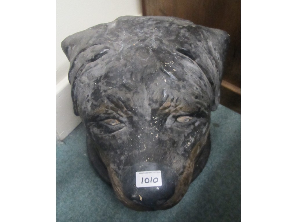 Appraisal: Garden bust of a rottweiler dog